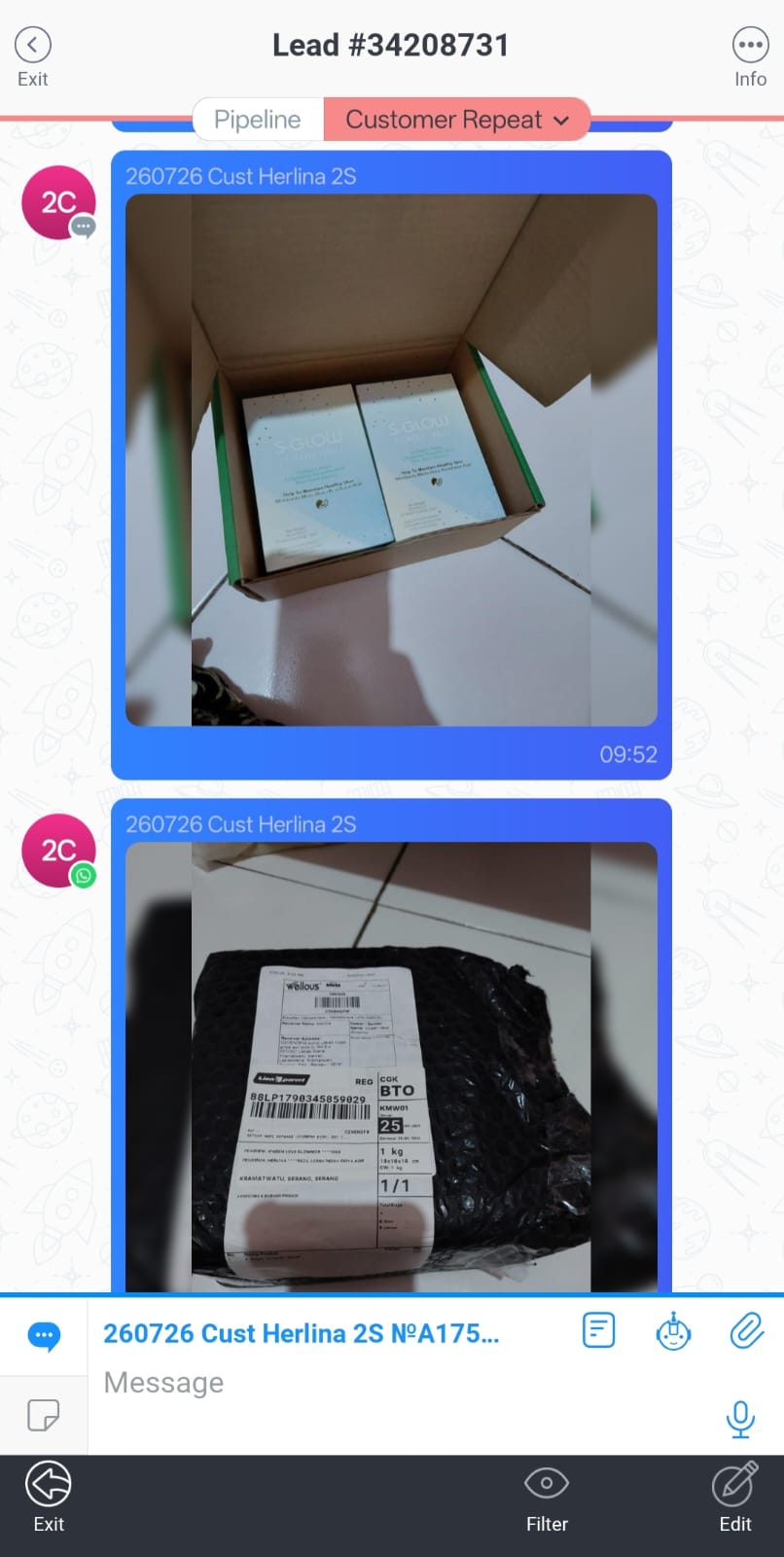 Bukti Paket Sampai GLOWMOR 7